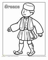 Coloring Pages Kids Culture Greek Around African Clothes Girl Worksheets Traditional People Clothing Education Country Worksheet Detailed Sheets Para Colouring sketch template
