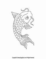 Koi Tattoo Fish Coloring Outline Template Carp Pages Japanese Inspiration Pisces Book Embroidery Chinese Colouring Choose Board Designs sketch template