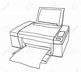 Printer Drawing Drawings Drawn Line Getdrawings Paintingvalley Hand sketch template