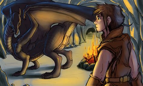 rule 34 2012 black scales campfire cave dragon female feral horn human inviting looking back