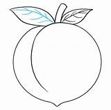 Peach Draw Drawing Easy Drawings Easydrawingguides Tutorial Line Really Fruits Step sketch template