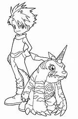 Digimon Coloring Pages Gabumon Matt Cute Para Kids Cartoon Colorir Desenhos Colouring Salvo sketch template