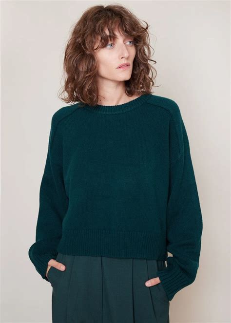bruzzi sweater  loulou studio  green  frankie shop sweaters cashmere cropped