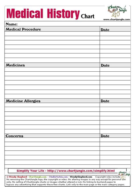printable  medical history questionnaire template printable templates