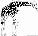 Giraffe Dots Masai Connect Dot Kids Email Worksheet Animals sketch template
