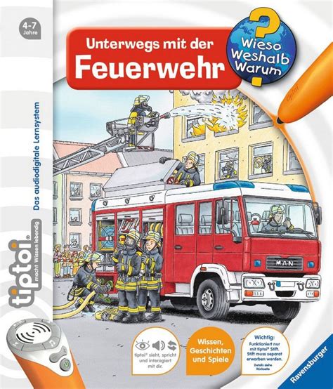 ravensburger buch tiptoi www unterwegs mit der feuerwehr