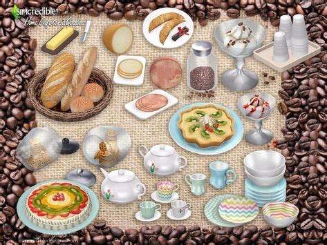 sims  cc custom content food clutter decor simcredibles home