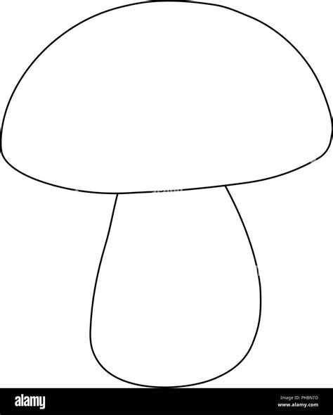 simple drawing  children vector outline mushroom  coloring