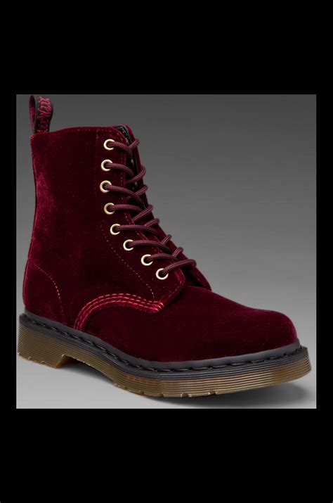 dr martens page velvet boot  cherry red red lyst