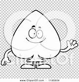 Waving Spade Mascot Outlined Cory Thoman sketch template