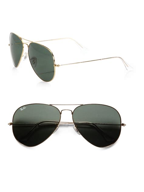 ray ban original gold aviator sunglasses in metallic lyst
