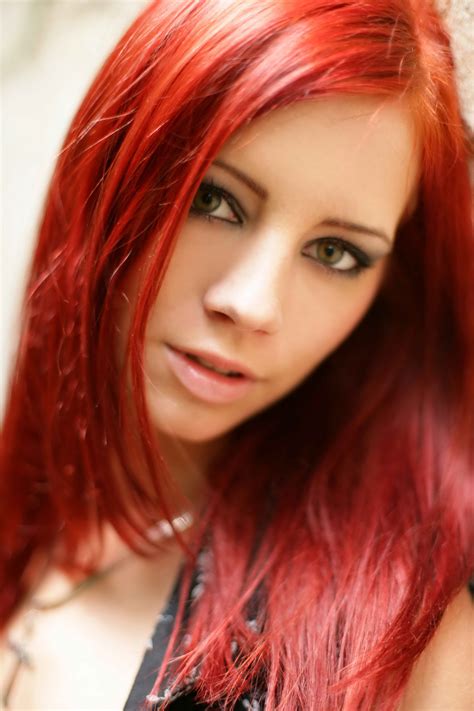Wallpaper Face Redhead Model Long Hair Green Eyes Black Hair