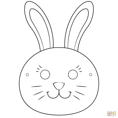 bunny mask coloring page  printable coloring pages