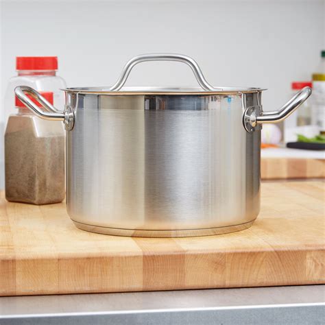 qt heavy duty stainless steel stock pot  cover