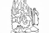 Burning Bush Moses God Coloring Appears Pages Netart sketch template