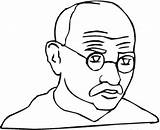 Gandhi Mahatma Ghandi Getdrawings Supercoloring sketch template