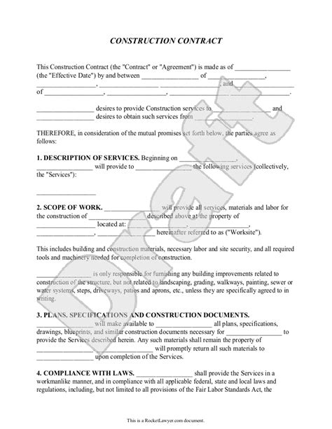 construction contract   print save