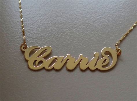 custom carrie 14k gold name necklace chain by bestnamenecklace