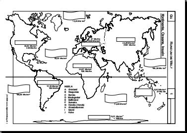 welt kontinente ozeane gratis geografie arbeitsblatt