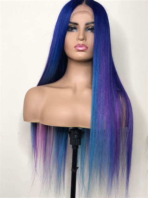 blue wig long hair styles wigs hair styles