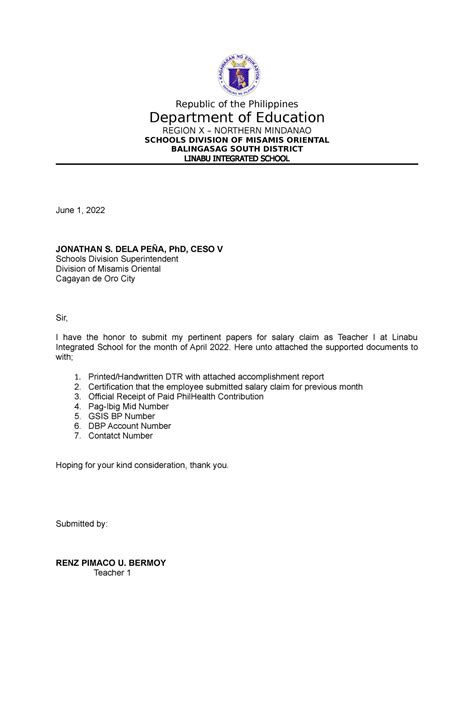 request letter  justification letter republic   philippines department  education