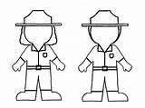 Flat Rangers Ranger Coloring Park Kids Forest Template Pages National sketch template