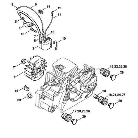stihl ms  chainsaw msc bez parts diagram ignition system