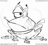Frog Throat Sick Sore Clipart Outlined Fever Illustration Royalty Vector Toonaday Regarding Notes sketch template