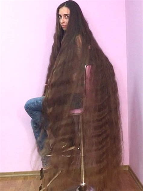 video super thick floor length hair play in the pink