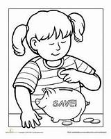 Money Coloring Girl Save Sheet Worksheets Daisy Pages Learning Responsible Scouts Scout Saving Kids Worksheet Colouring Counting Activities Sheets Children sketch template