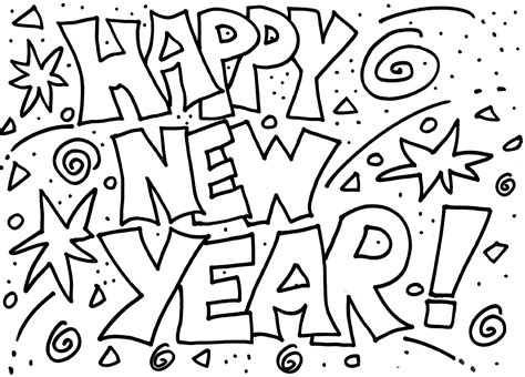 happy  year coloring pages    print    year