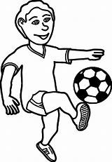 Outline Soccer Football Playing Play Clipart Player Children Coloring Kids Clip Drawing Game Pages Person Cliparts Printable Frontier Cartoon Vector sketch template