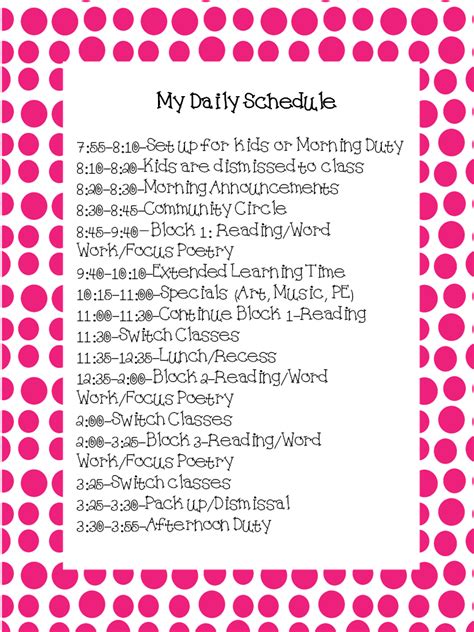 teaching  laughing  daily schedule