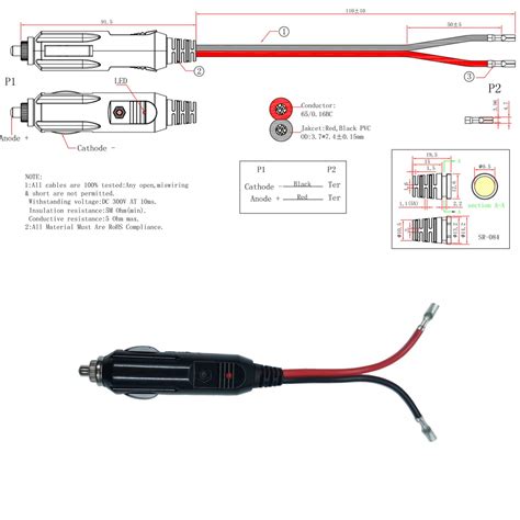ledglow  volt cigarette lighter power adapter quick connect crimp connectors easy  plug