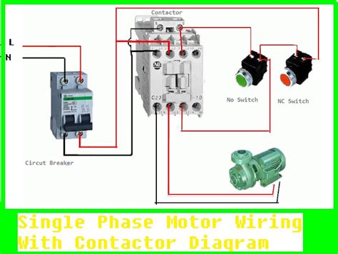 single phase motor wiring  contactor diagram electrical  electronics technology degree