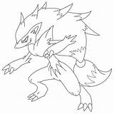 Pokemon Zoroark Line Deviantart Coloring Pages Drawings Colouring Papercraft Choose Board sketch template