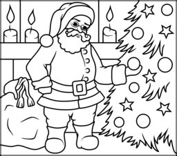 santa claus coloring page printables apps  kids