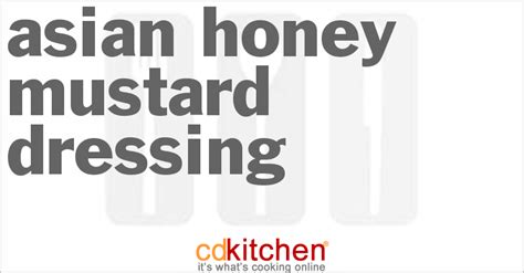 asian honey mustard salad dressing recipe from