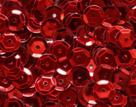 red cupped metallic sequins mm  mm