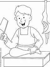Butcher Coloring Pages Colouring Kids sketch template