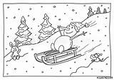 Schlitten Ausmalbild Fahren Schlittenfahren Ausmalbilder Malvorlagen Weihnachtsmann sketch template