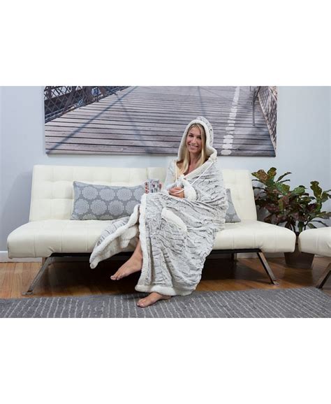 chic home wavy  hooded snuggle reviews blankets throws bed bath macys