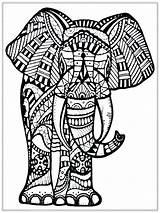 Elephant Coloring Pages Mandala Printable Getcolorings Color Colorings sketch template