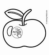 Coloring Apple Pages Kids Printable Fruits 4kids sketch template
