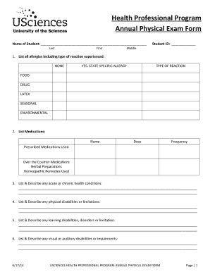 annual physical form fill  printable fillable blank pdffiller