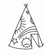 Coloring Teepee Pages Simple Tent Clipart Objects Drawing Printable Tipi Color Native Sheets Commandments Fleur Lis Ten Kids Cliparts Iditarod sketch template