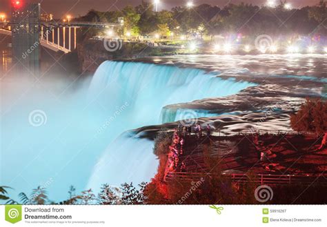 Niagara Falls At Night Editorial Photography Image Of