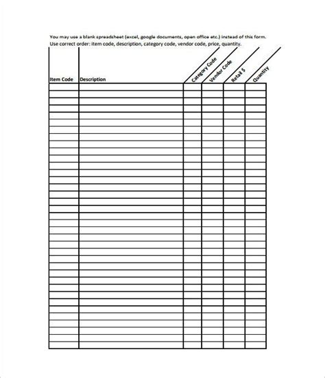 blank spreadsheet template printable inspirational  blank