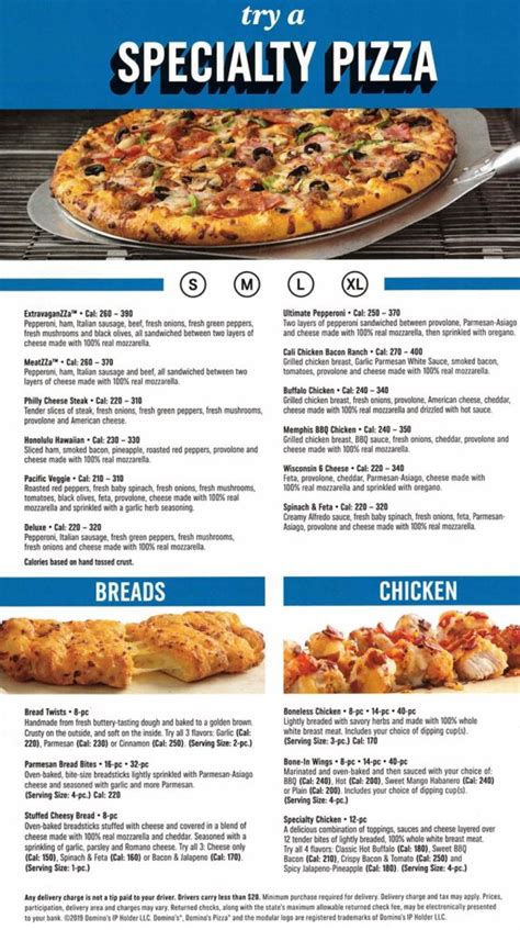 dominos pizza menu slc menu
