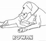 Rowan Hond Naam Kleurplaat sketch template